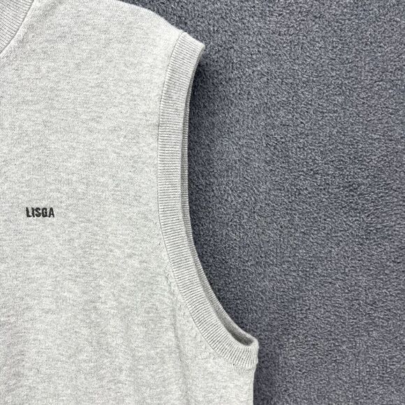 Oxford Golf Vest Men's Medium‎ Gray Knit Quarter Zip Lined High Rise Heather - Picture 8 of 16